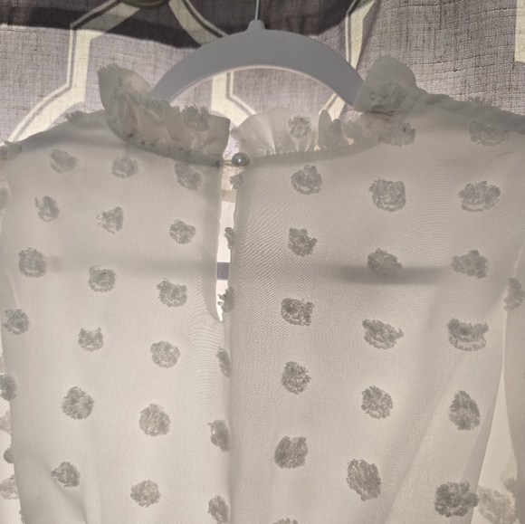 GirlsSwiss Dot Dress Stretchy with a long Sleeve Casual Dress - Picture 4 of 7